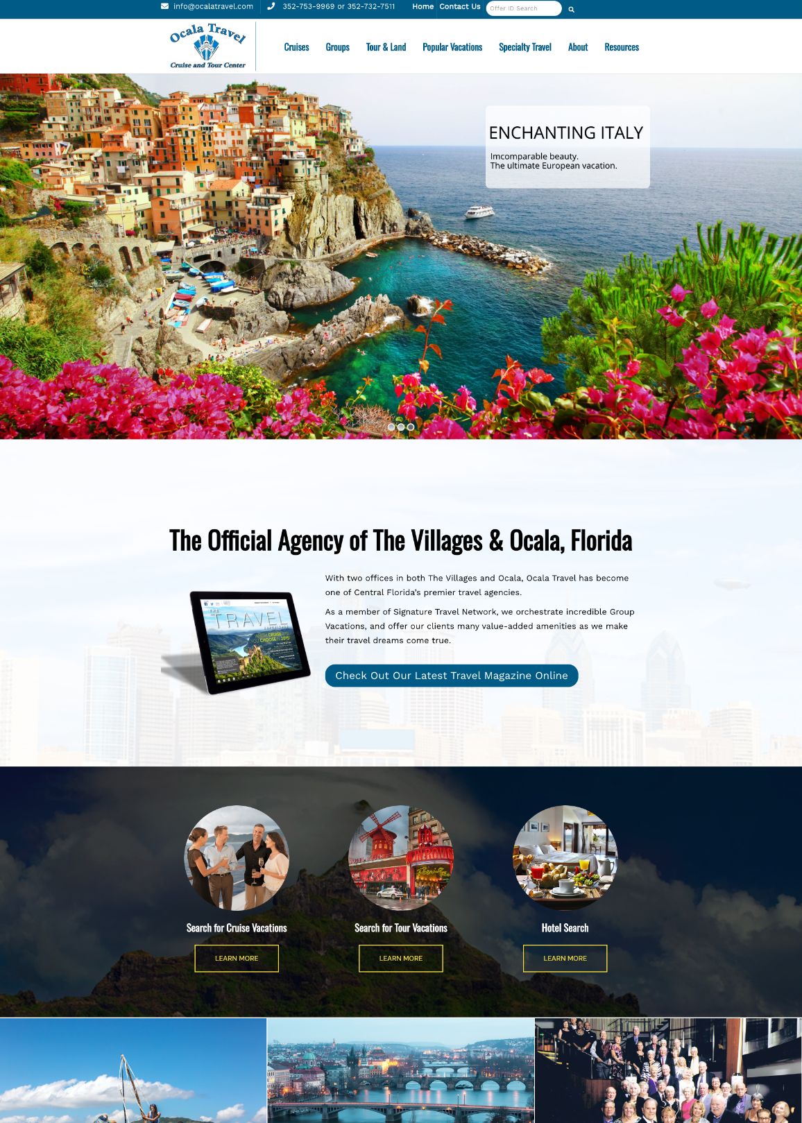 travel agent website design